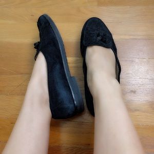 Vtg Bottega Veneta Black Suede Woven Loafers 39